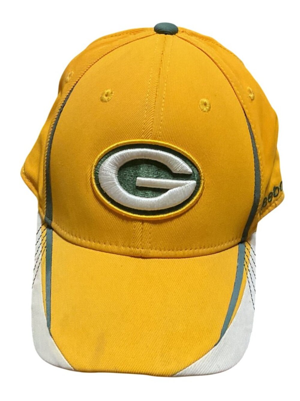 Green Bay Packers Reebok NFL Onfield Cap Hat L/XL Yellow Green Embroidered